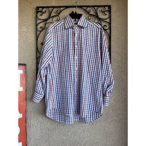 Etro Red and Blue Checkered Casual Button Down Shirt